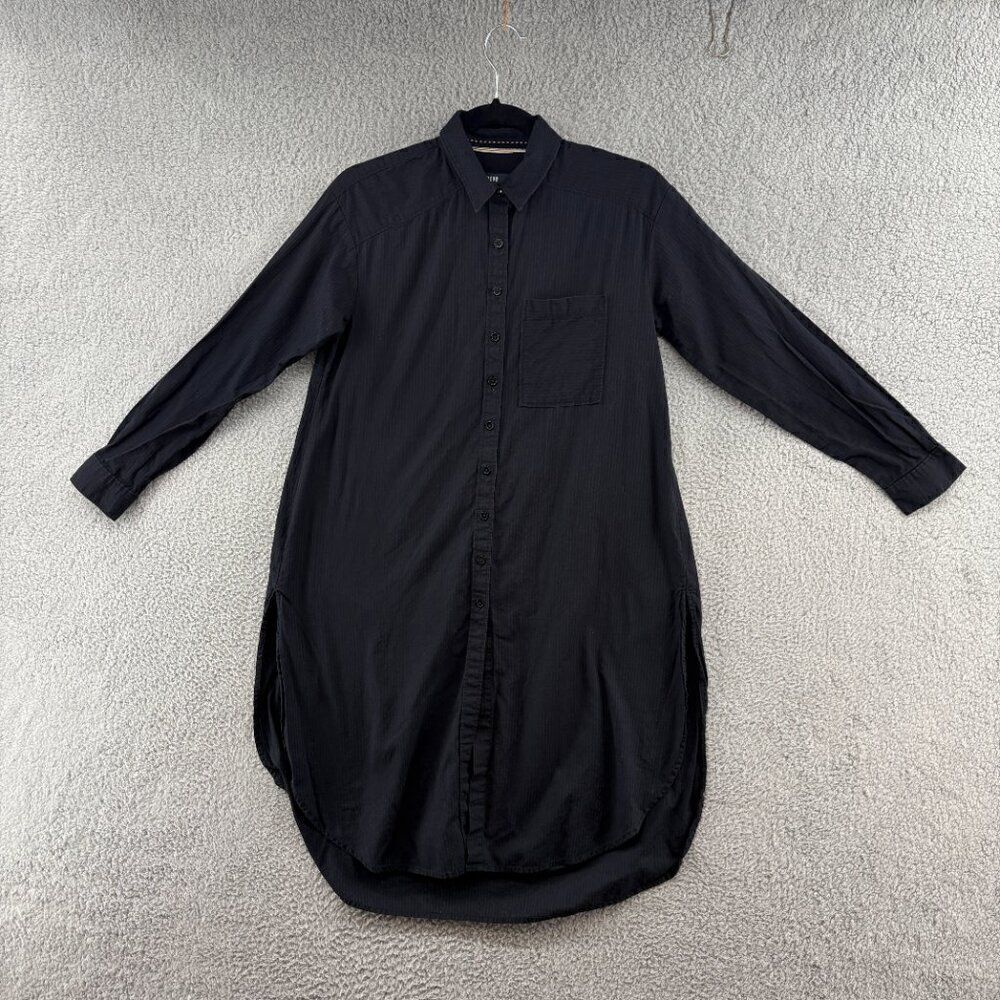 Anthropologie Maeve Black Button Down Shirt Dress XXS